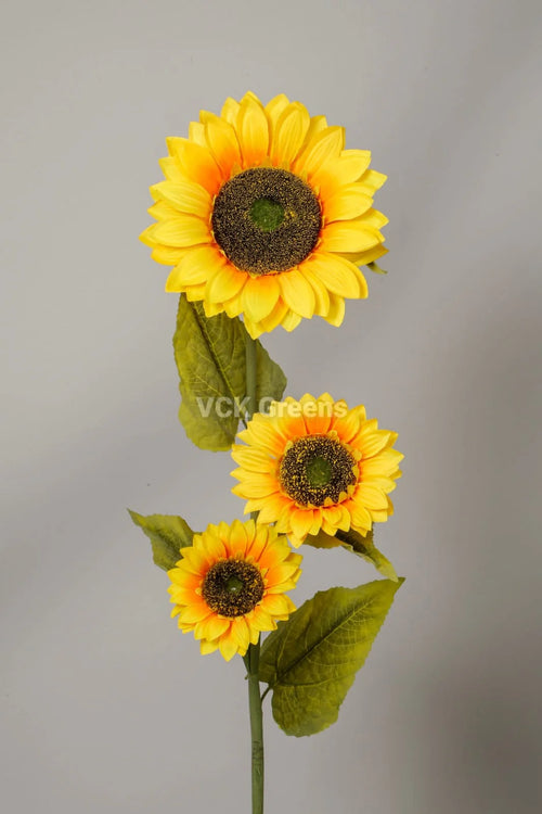 3 Head Artificial Sunflower